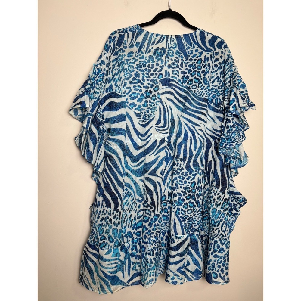 True Destinations Womens Cover Up Tunic Top XL Sheer Lightweight Cotton Beach - Picture 3 of 8